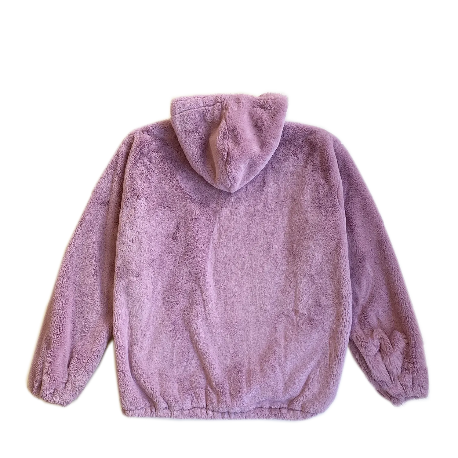 100% Recycled Teddy Lace-up Hoodie - Lavender