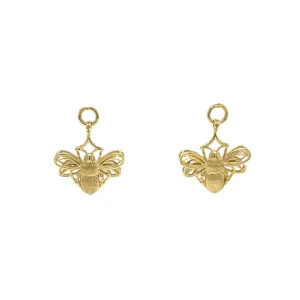 18k Yellow Gold Bee Earring Jackets