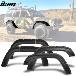 1984-2001 Jeep Cherokee XJ Pocket Rivet Black Wide Fender Flares PP