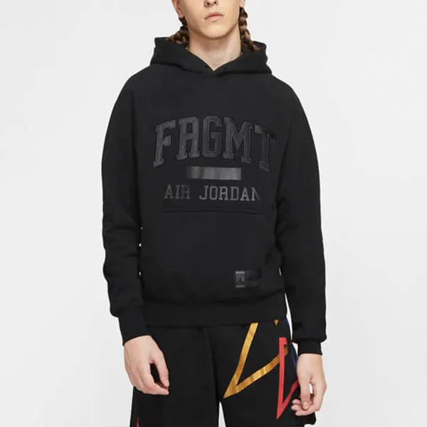 Air Jordan x Fragment Design FW Pullovers Street Style Collaboration Long Sleeves Men Black Sweatshirt