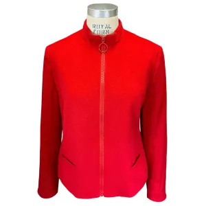 Akris Punto Red Full Zip Wool and Angora Jacket