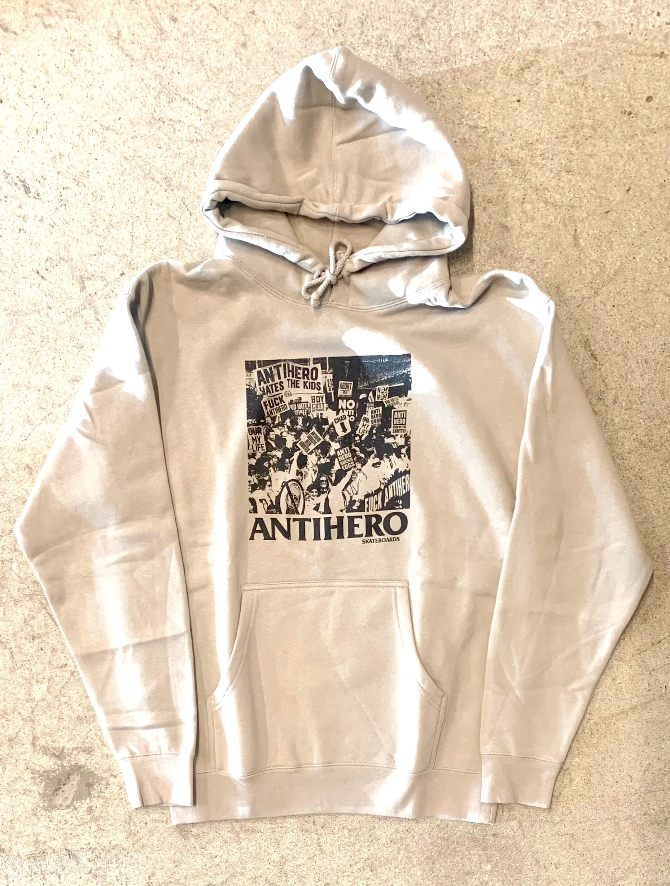 Antihero Sucks Hoodie Cement w/Black Print