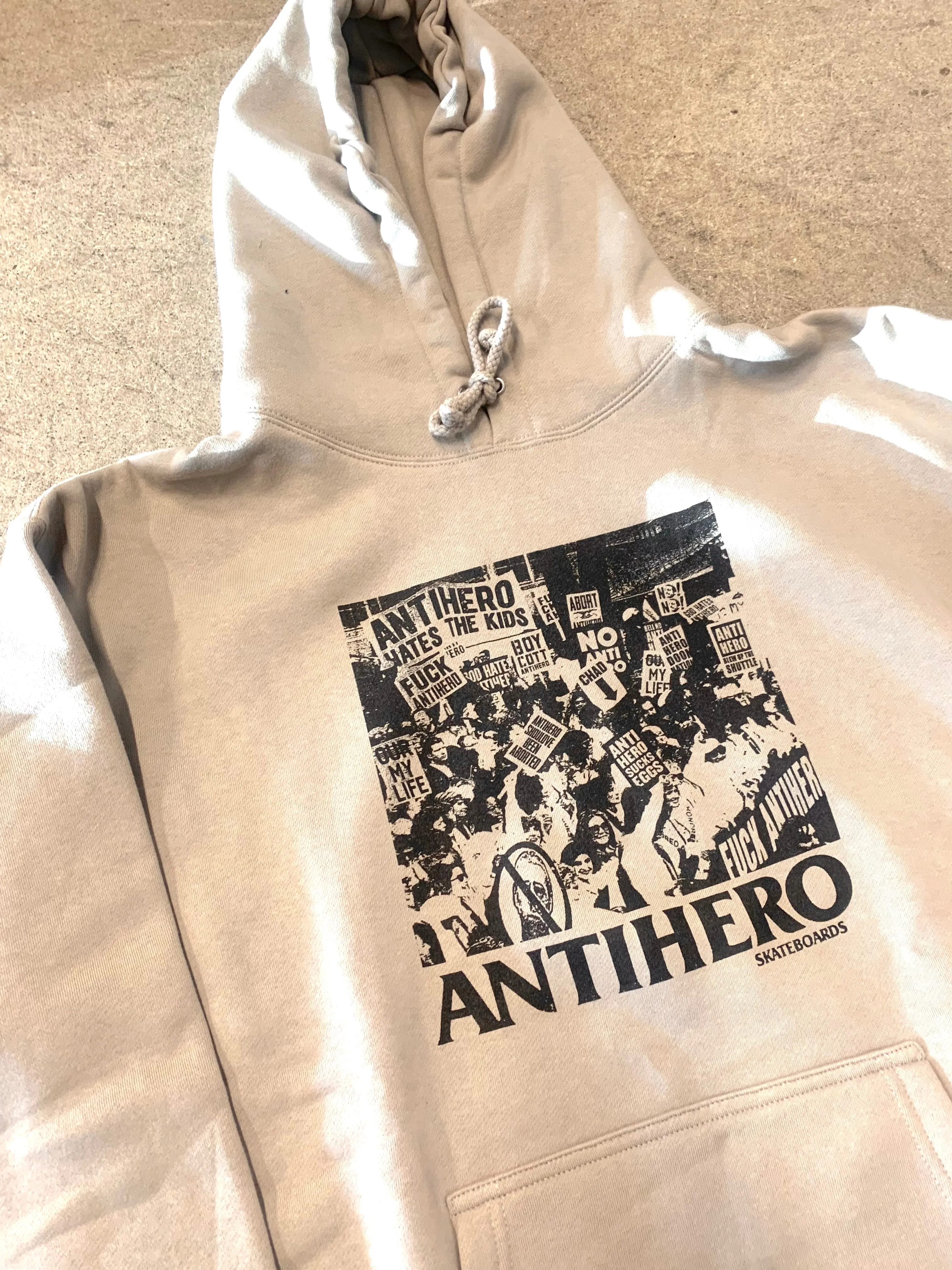 Antihero Sucks Hoodie Cement w/Black Print