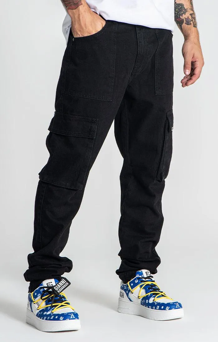 Black Hybrid Cargo Jeans