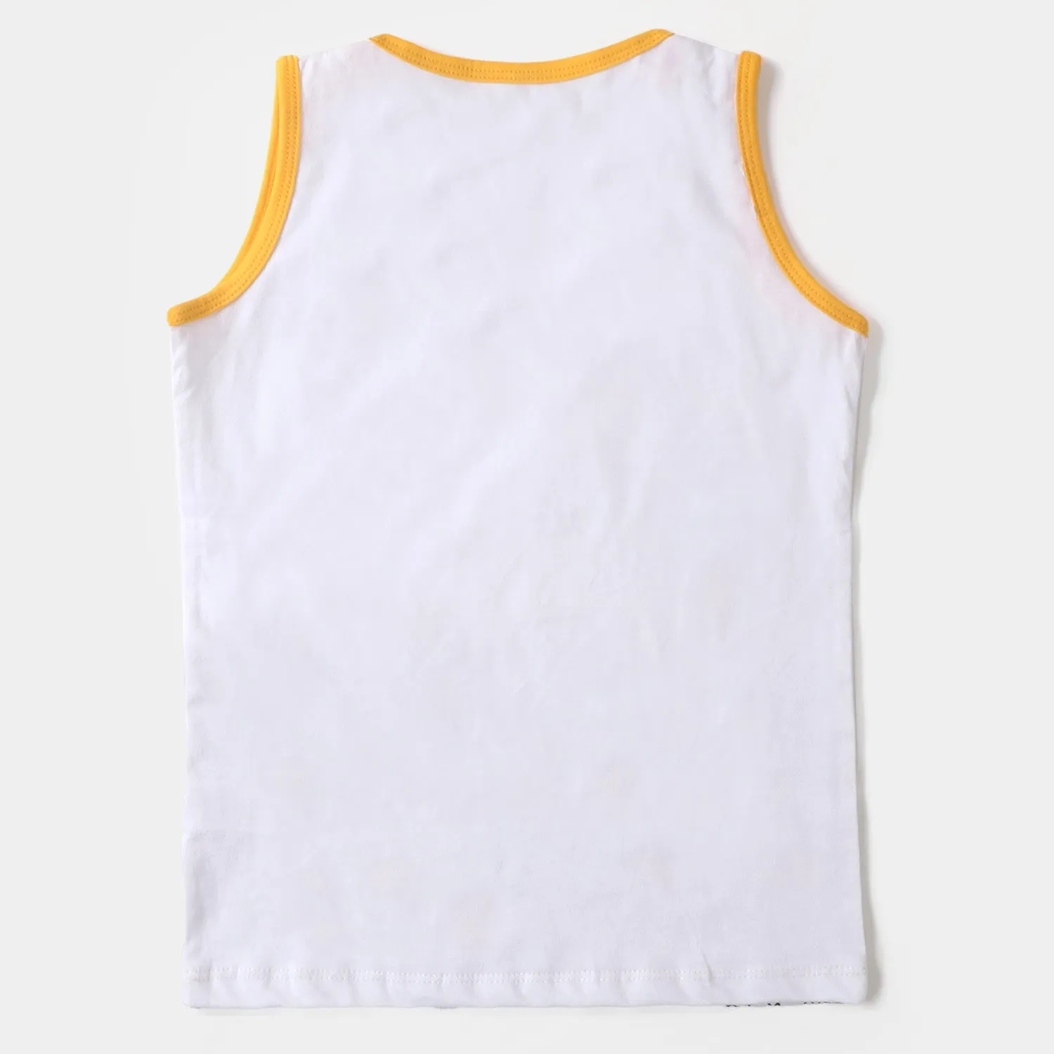 Boys Cotton Sando Basket Ball - White