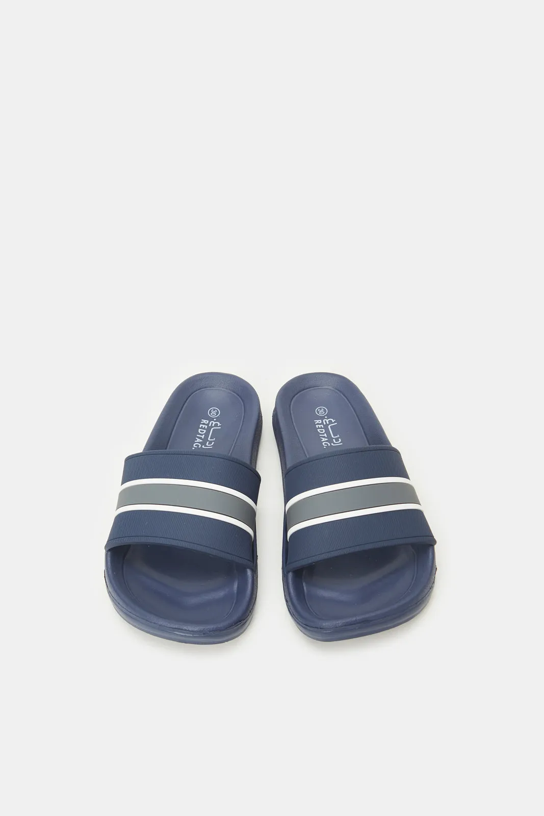 Boys Navy Striped Slide