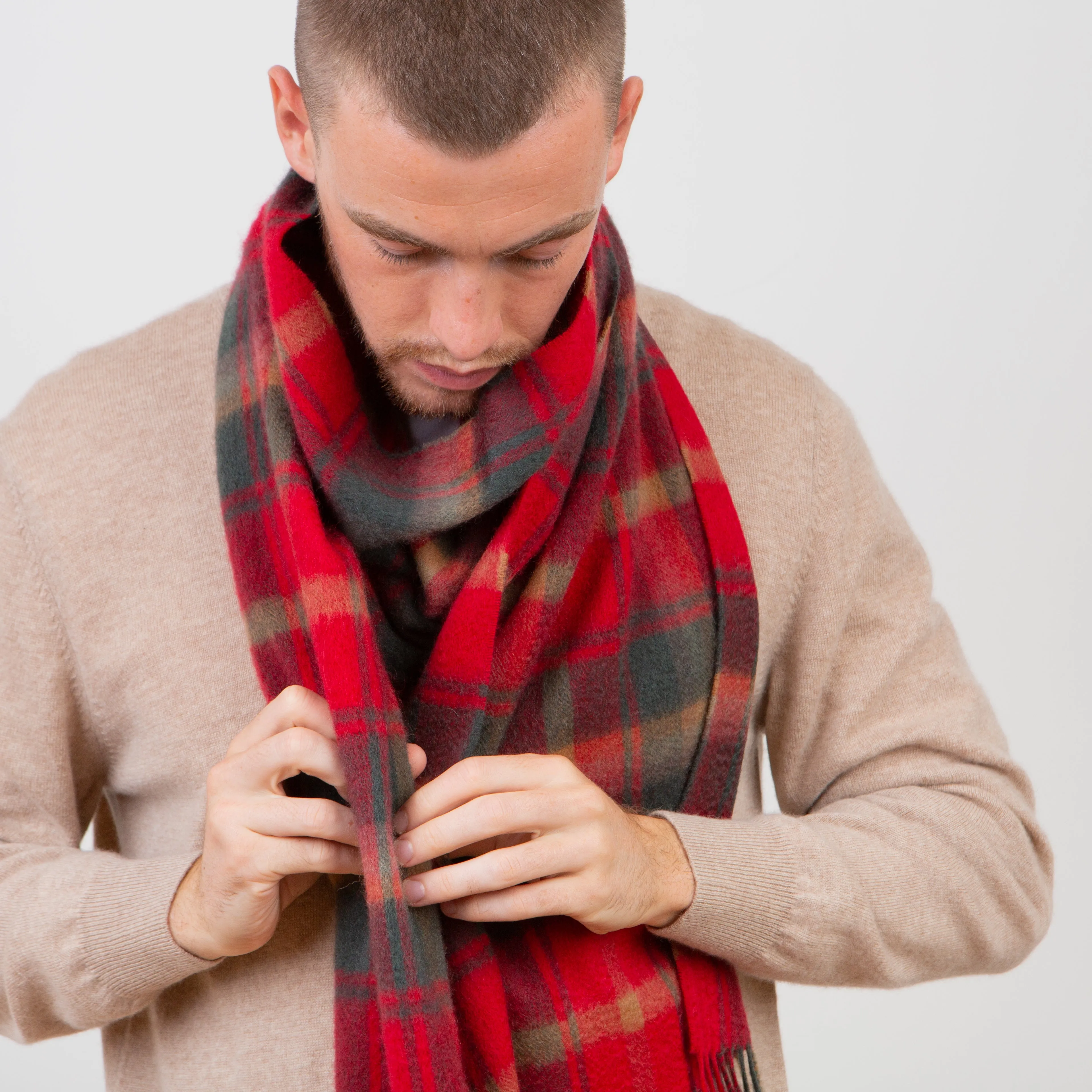 Cashmere Wide Scarf - Kiltane Dark Maple