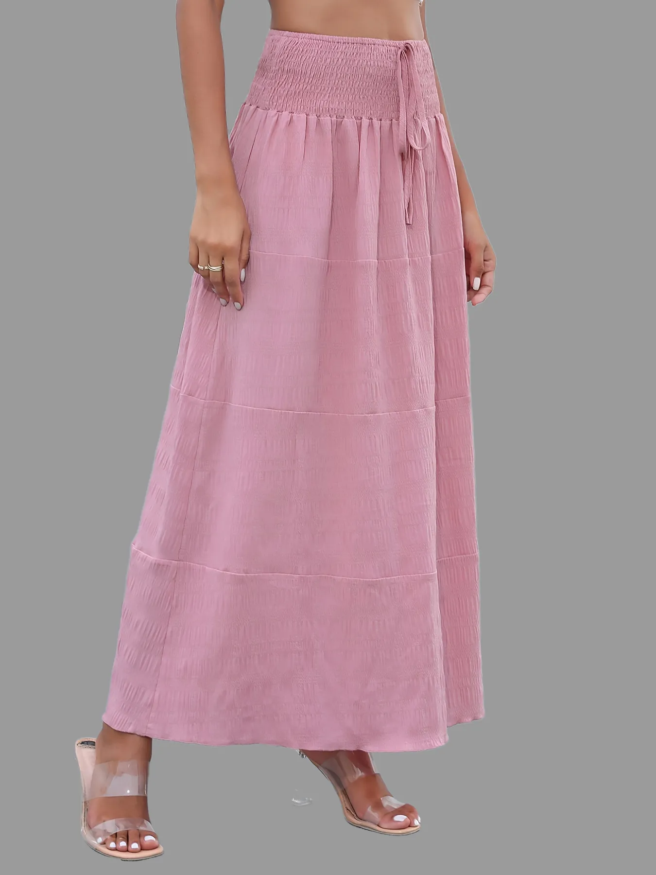 Casual Summer Long Solid High Waist Fashion Long Skirts