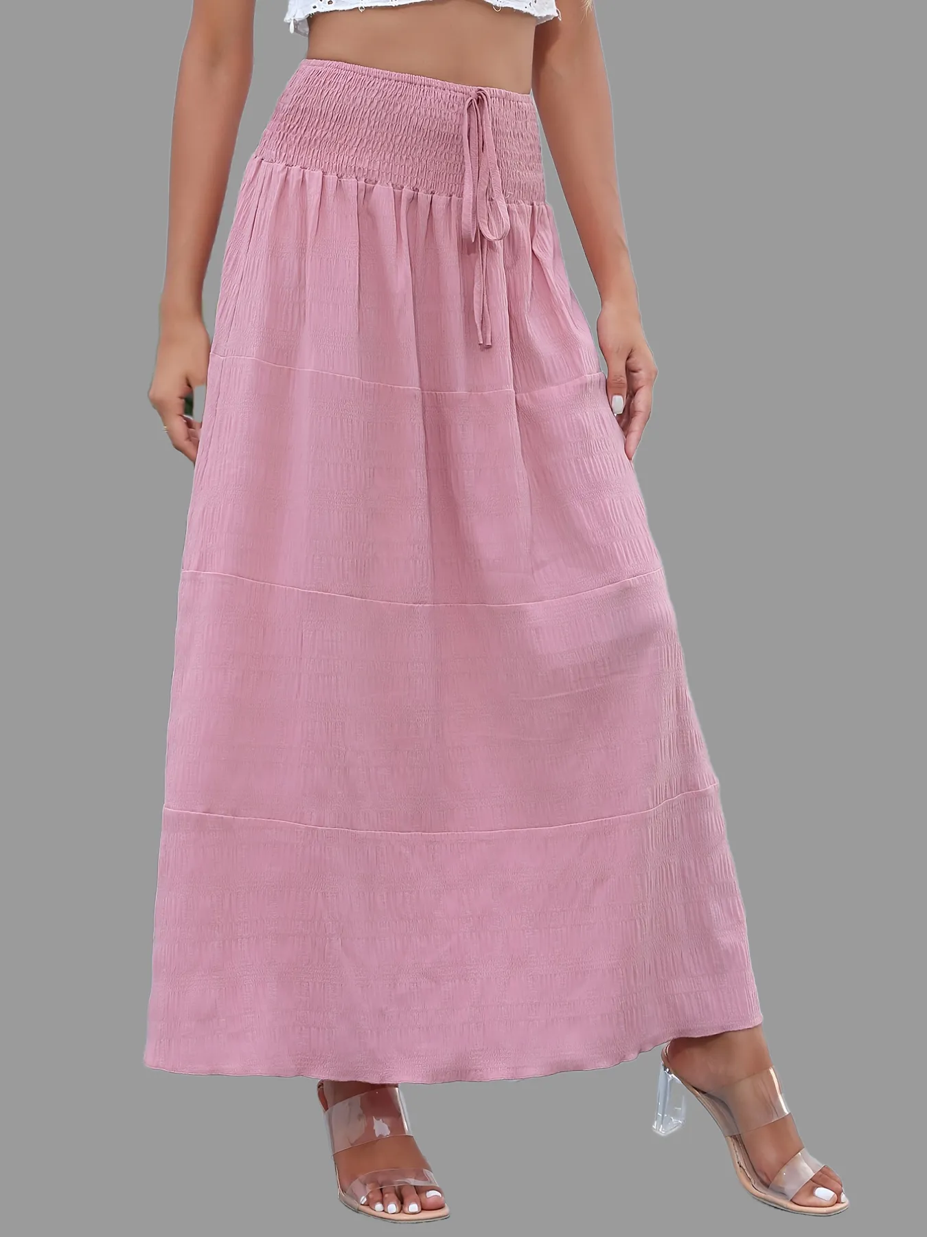 Casual Summer Long Solid High Waist Fashion Long Skirts