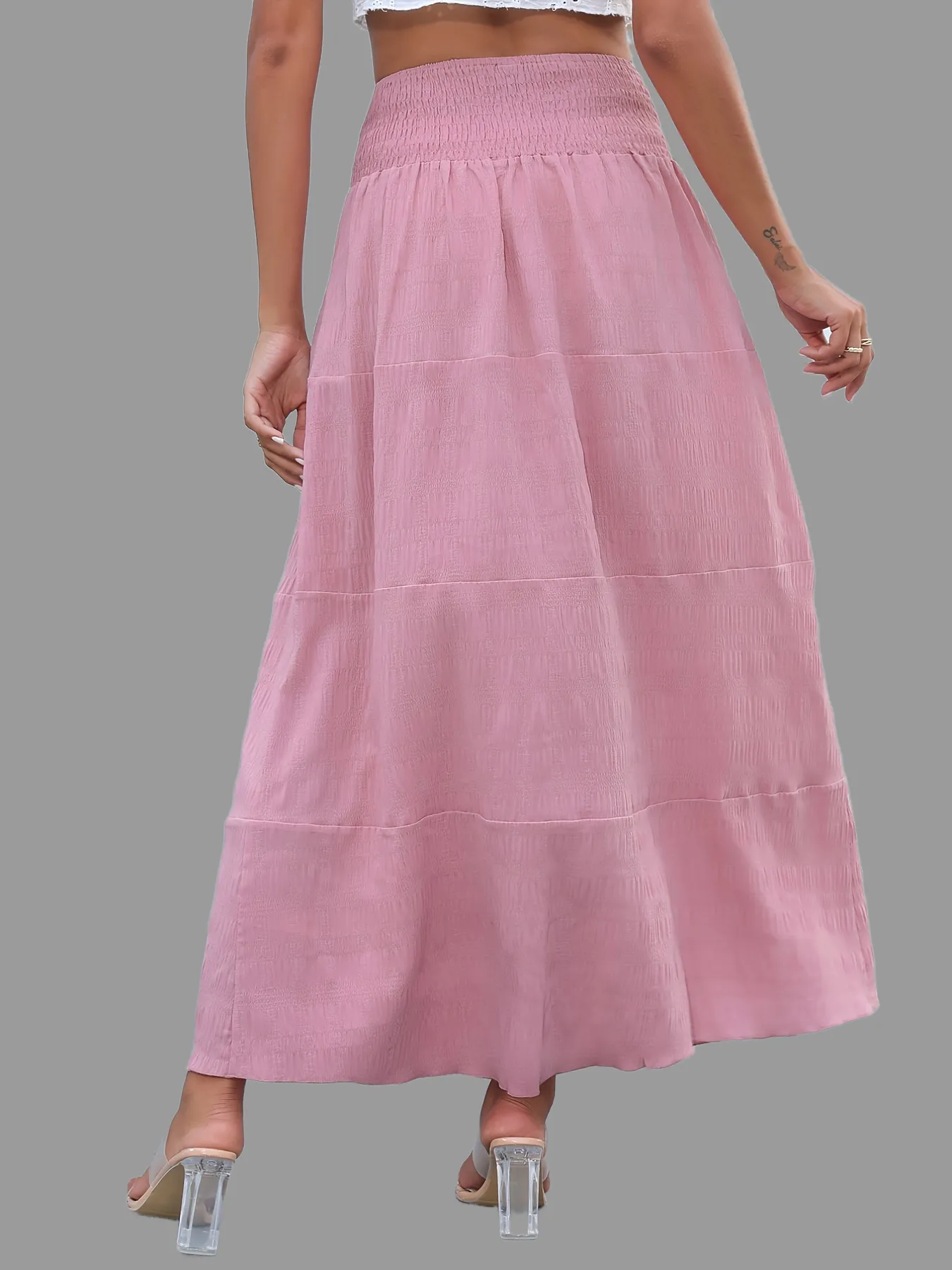 Casual Summer Long Solid High Waist Fashion Long Skirts