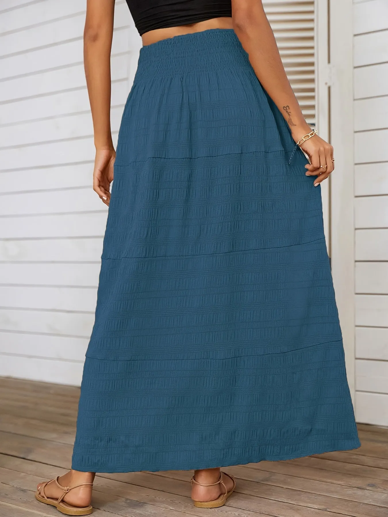 Casual Summer Long Solid High Waist Fashion Long Skirts