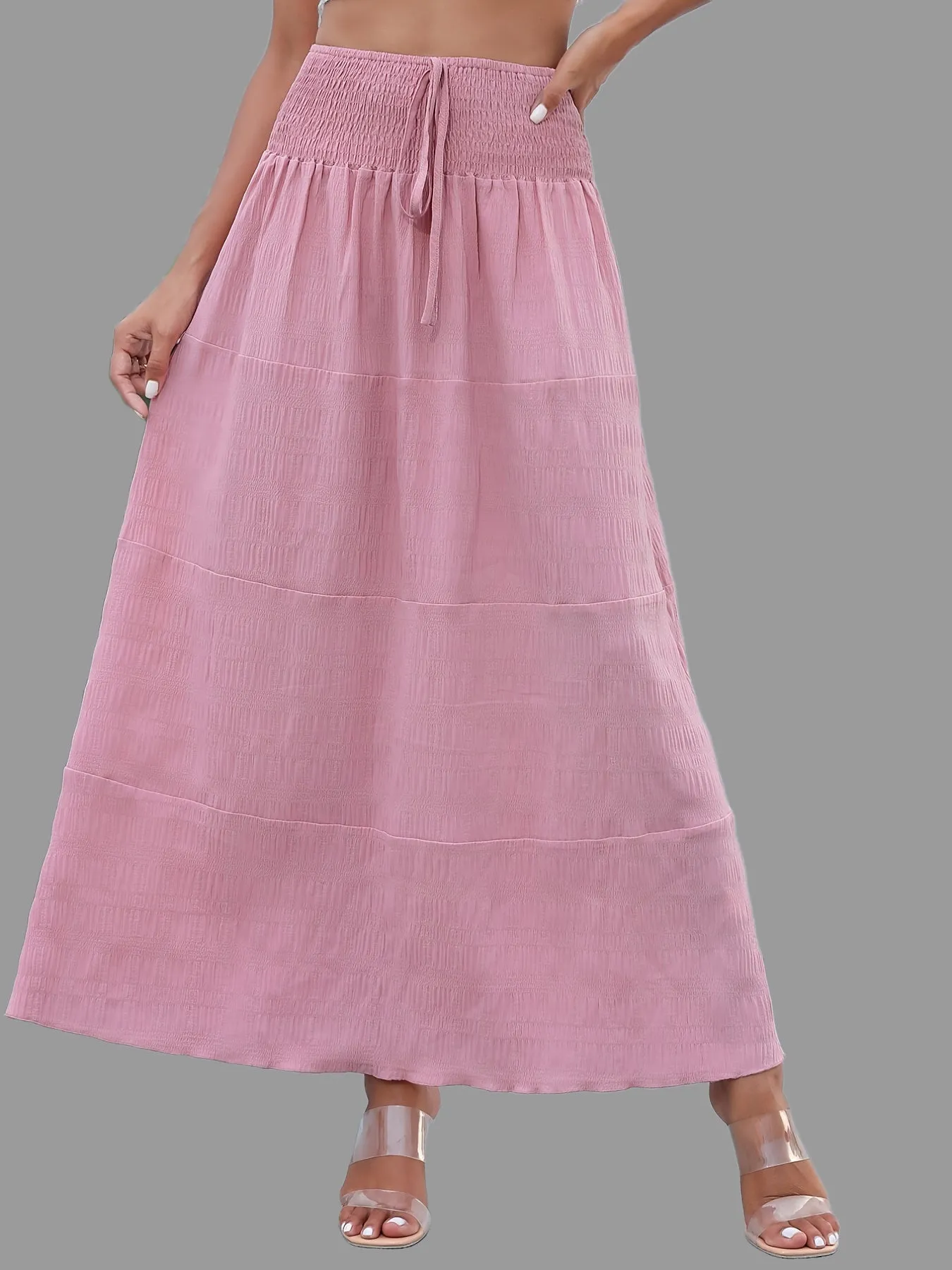 Casual Summer Long Solid High Waist Fashion Long Skirts