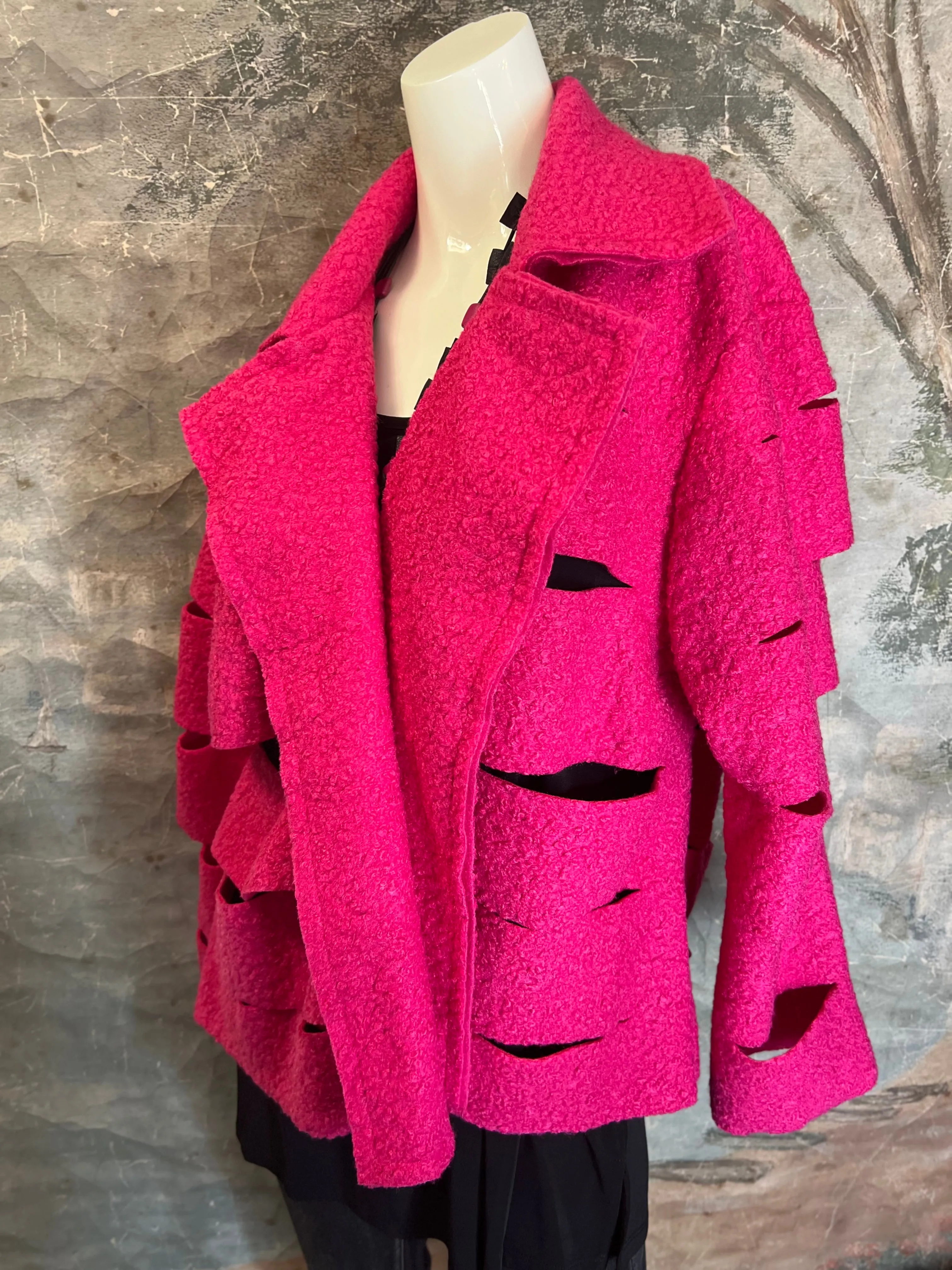 CO-2116 Serena Coat-Fuchsia