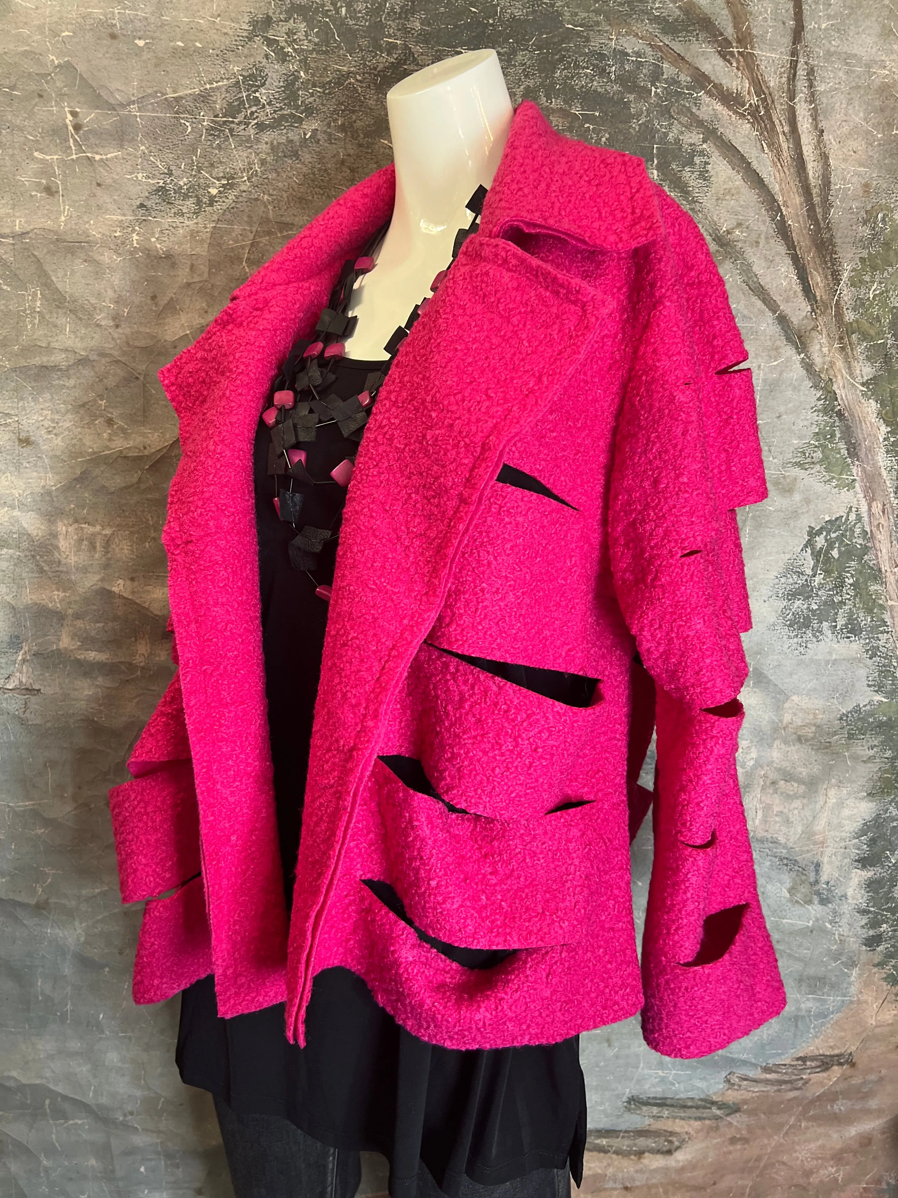 CO-2116 Serena Coat-Fuchsia