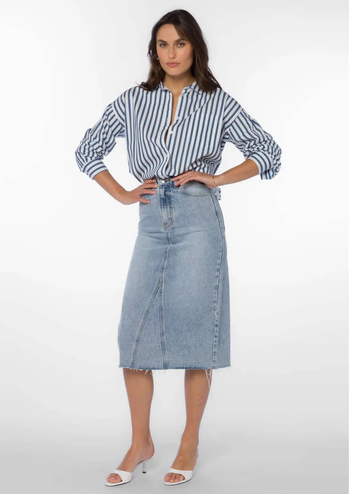 Danica 5-Pocket Vintage Blue Denim Skirt