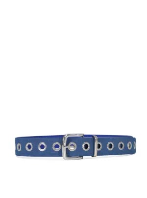 Denim Eyelet Belt in Blue