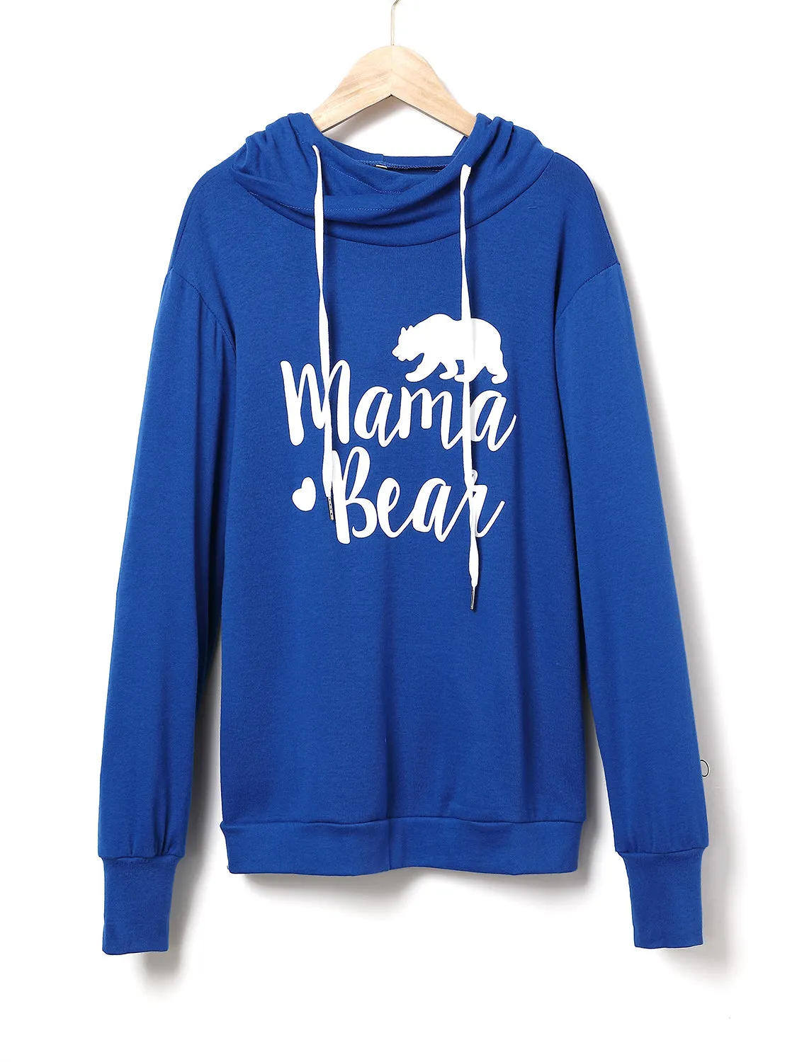 Drawstring Mama Bear Long Sleeve Women's Graphic Hoodie