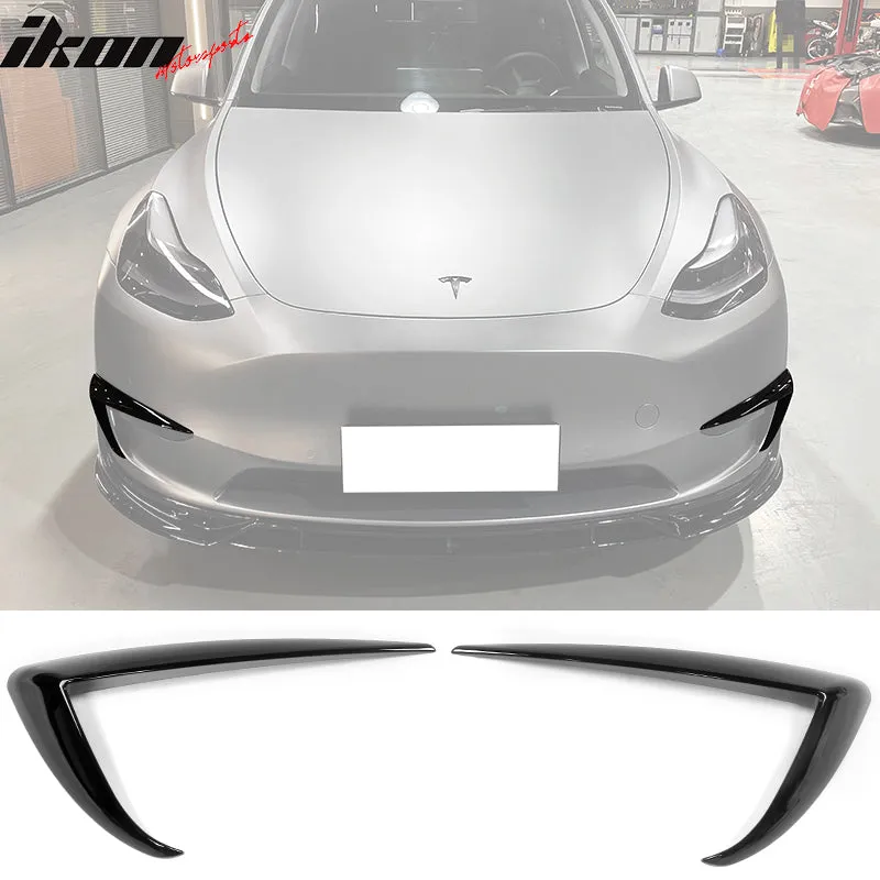 Fog Light Trims for 2020-2023 Tesla Model Y, IKON Style ABS Plastic 2P