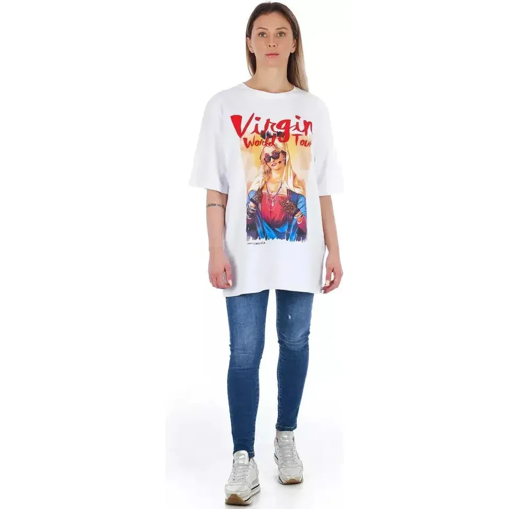 Frankie Morello White Cotton Women T-Shirt