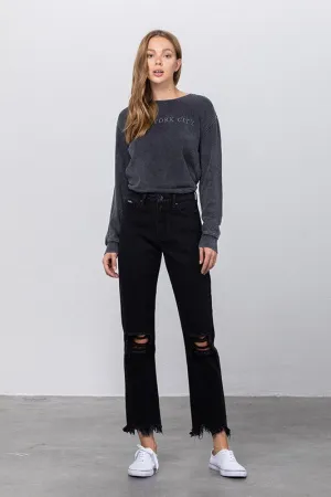 Frayed Straight Leg Jeans *Online Only*