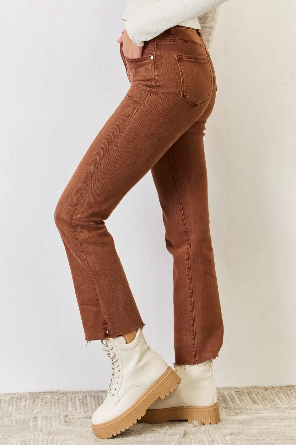 Full Size High Rise Tummy Control Straight Jeans