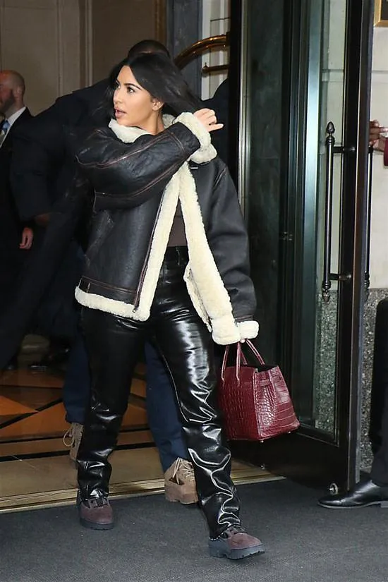 Kim Kardashian Original Leather with Fur Jacket