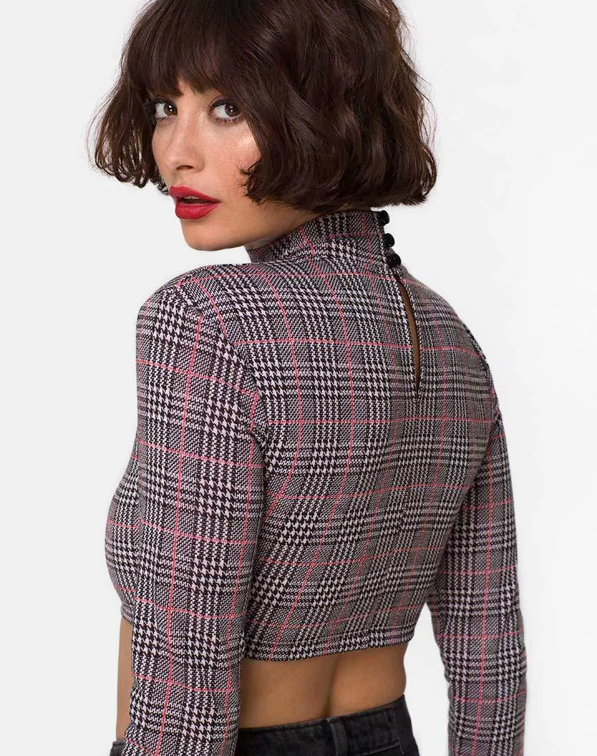 Laretta Crop Top in Charles Check Blush