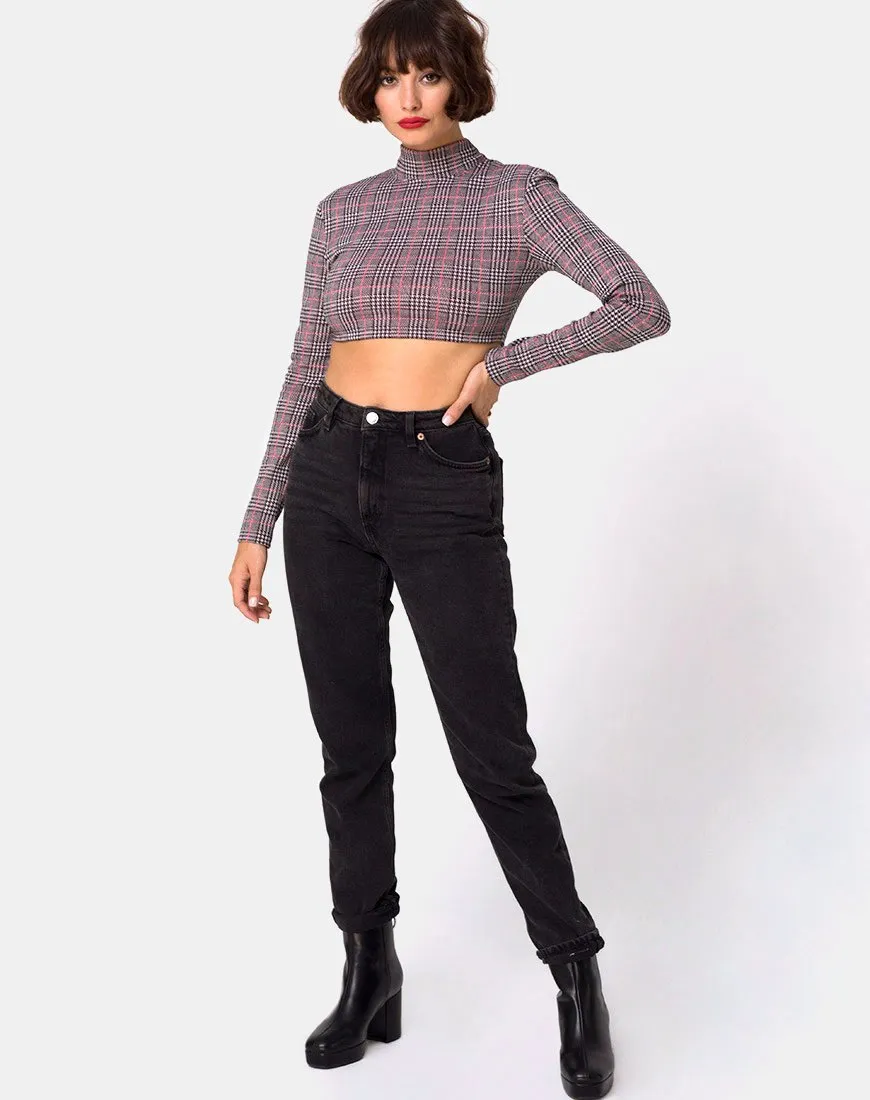 Laretta Crop Top in Charles Check Blush