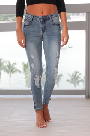 Light Denim Ripped Jeans