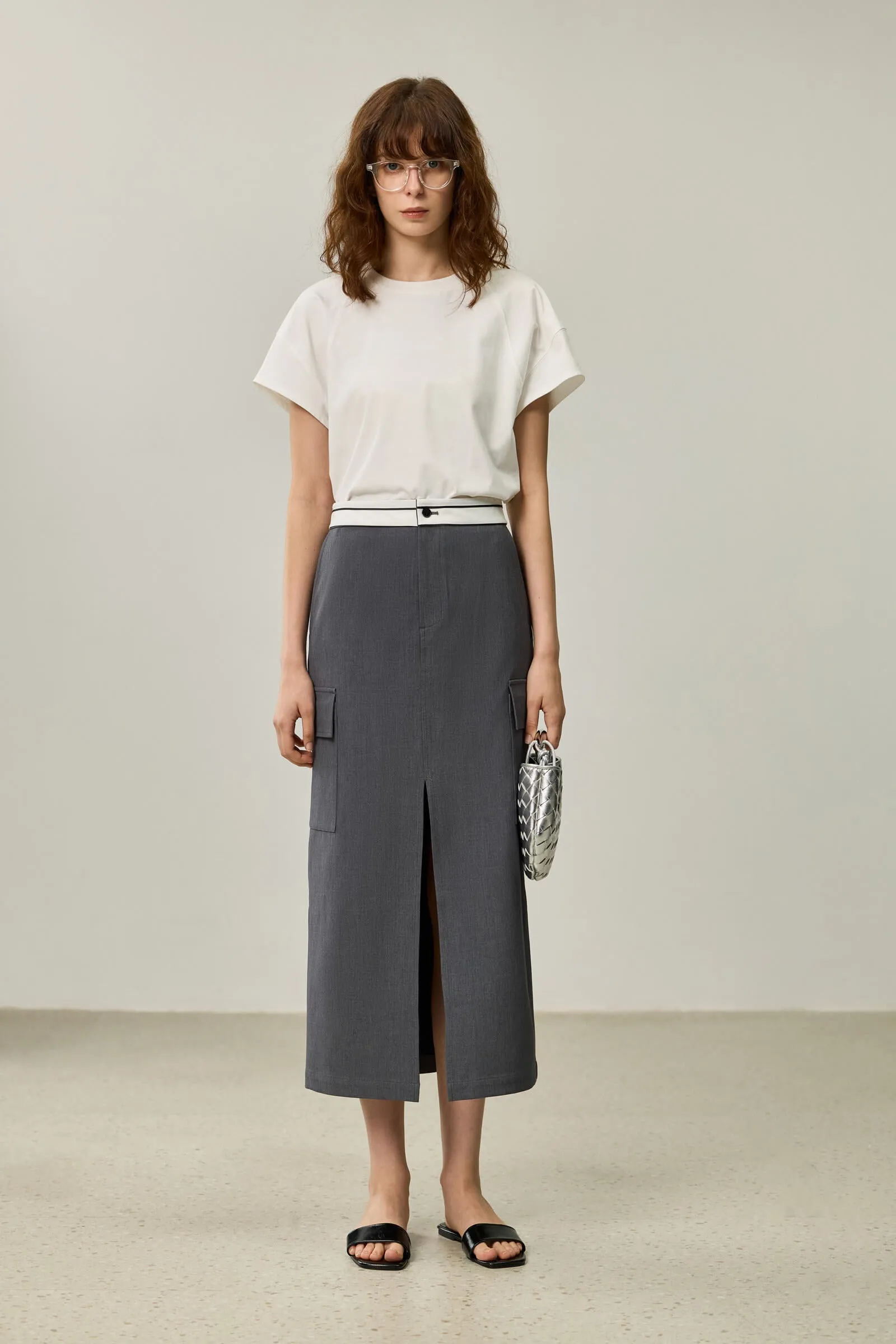 LILY Grey Utility Skirt