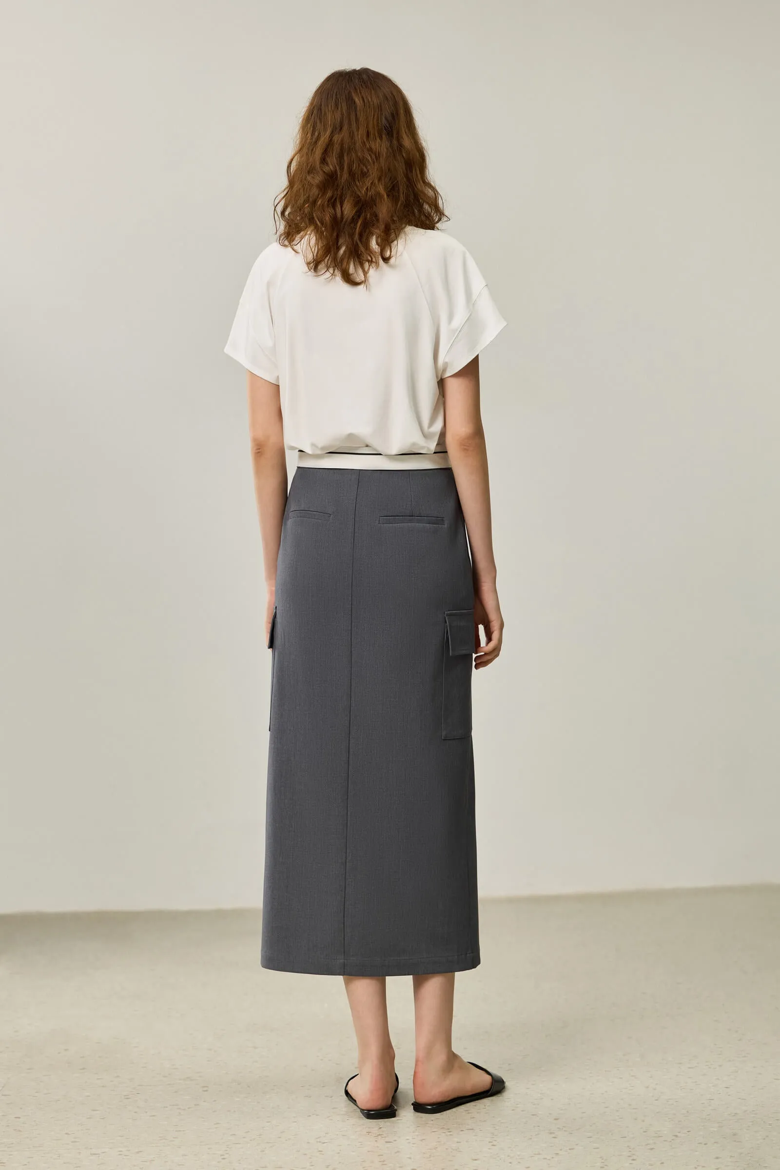 LILY Grey Utility Skirt