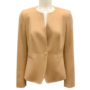 Max Mara Tan One-Button Camel Hair Jacket