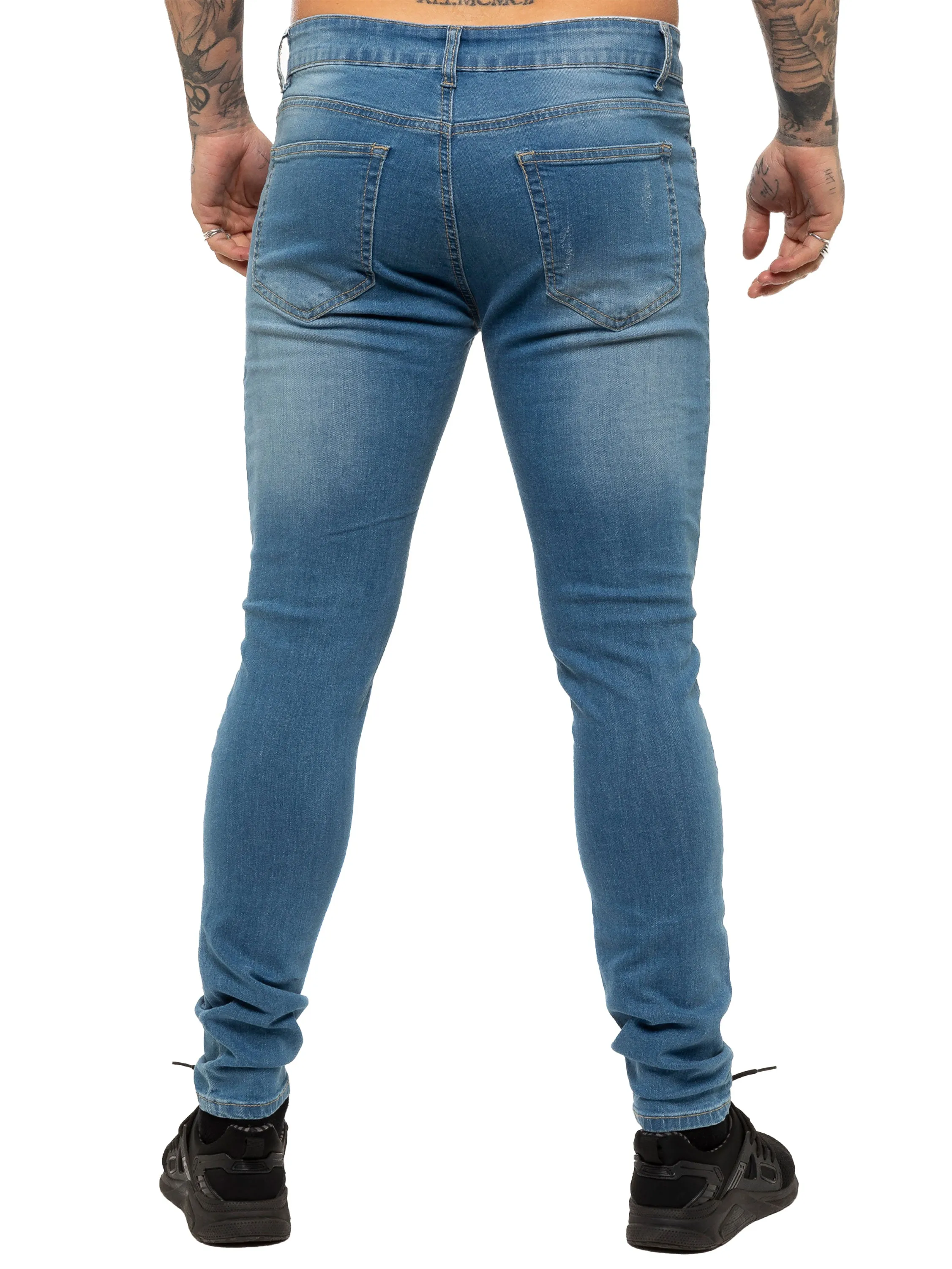 Mens Denim Ripped Denim Jeans lsw | Enzo Designer Menswear