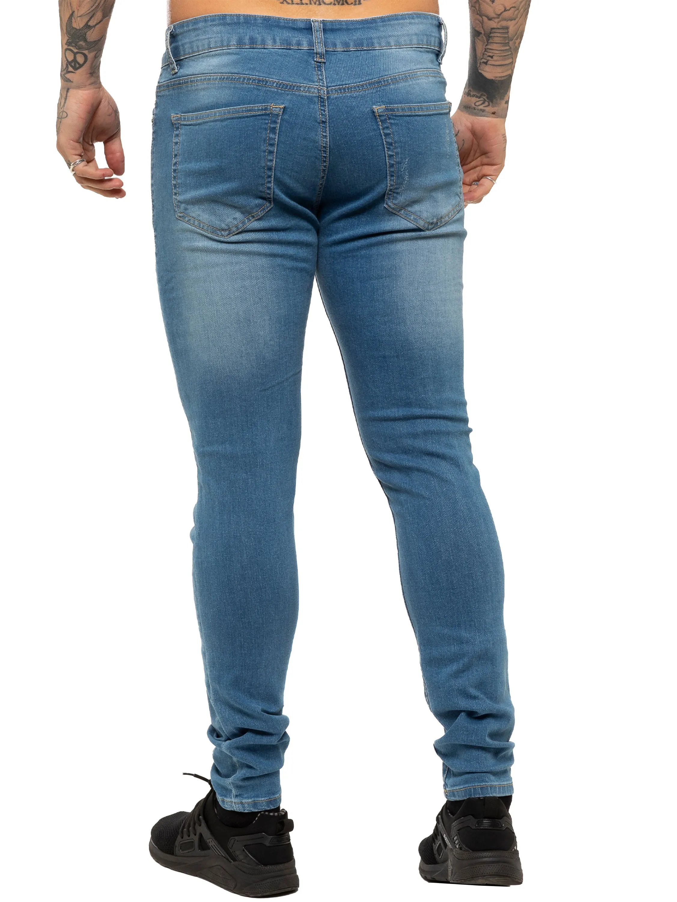 Mens Denim Ripped Denim Jeans lsw | Enzo Designer Menswear