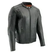 Milwaukee Leather ML1010 Men's Side Lace Vented Black Leather Scooter