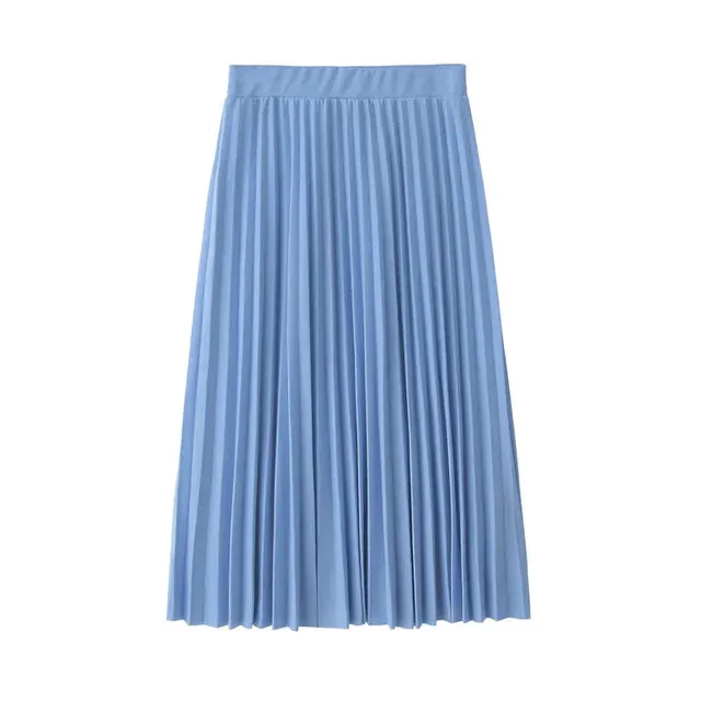 New Fashion Women's High Waist Pleated Solid Color Half Length Elastic Skirt Promotions Lady Black Pink