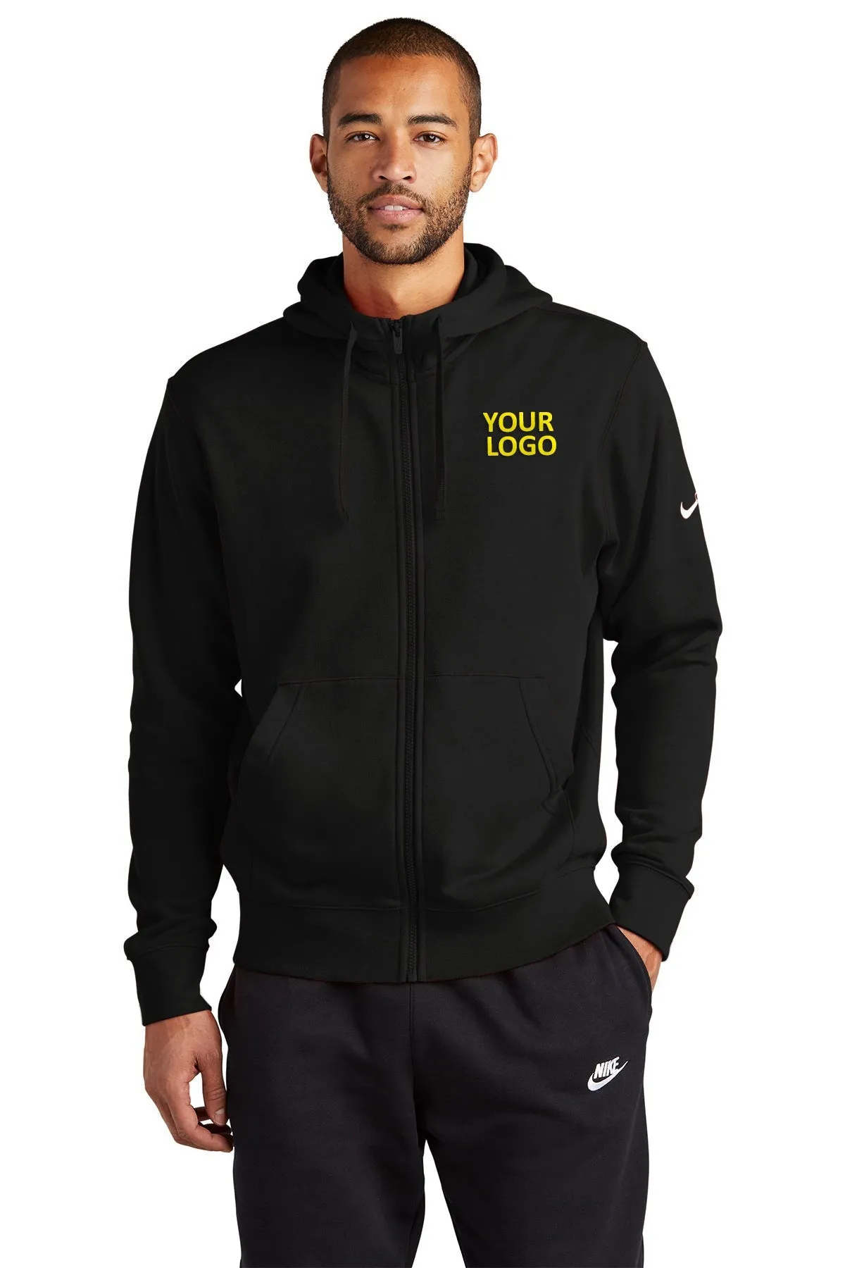 Nike Club Fleece Custom Zip Hoodies, Black