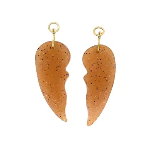 Peach Druzy Wing Jackets with 18k Yellow Gold