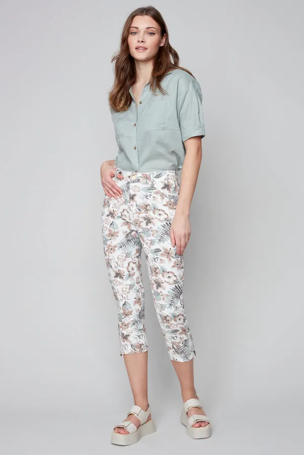 PRINTED CARGO CROP PANT