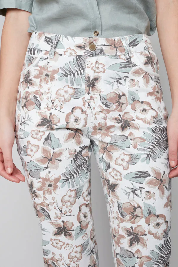 PRINTED CARGO CROP PANT