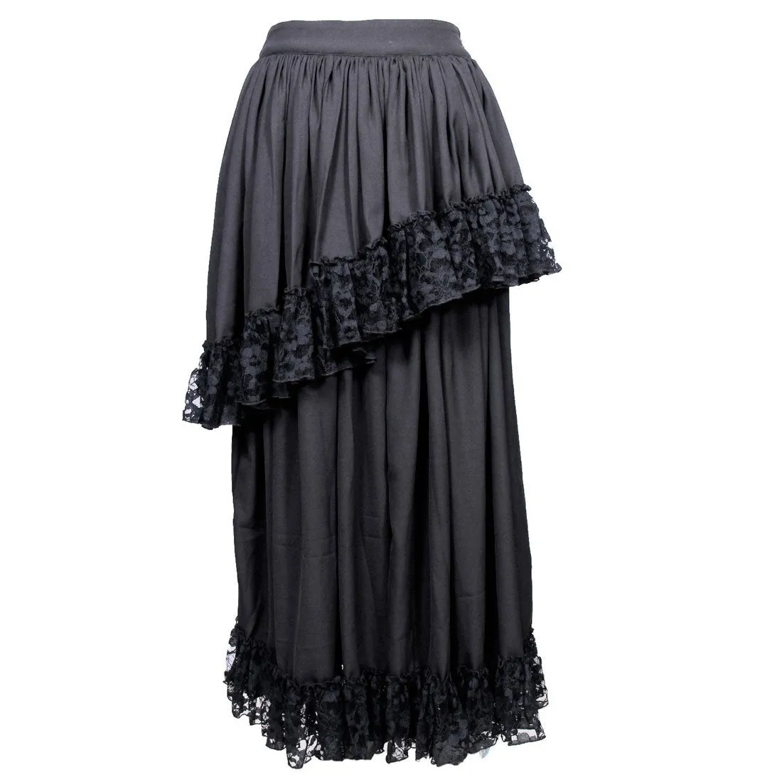 Rikke Moss Creape Net Frilled Long Skirt