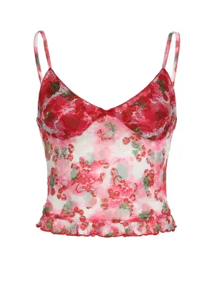 Sonia Floral Top with Ruffle Detail