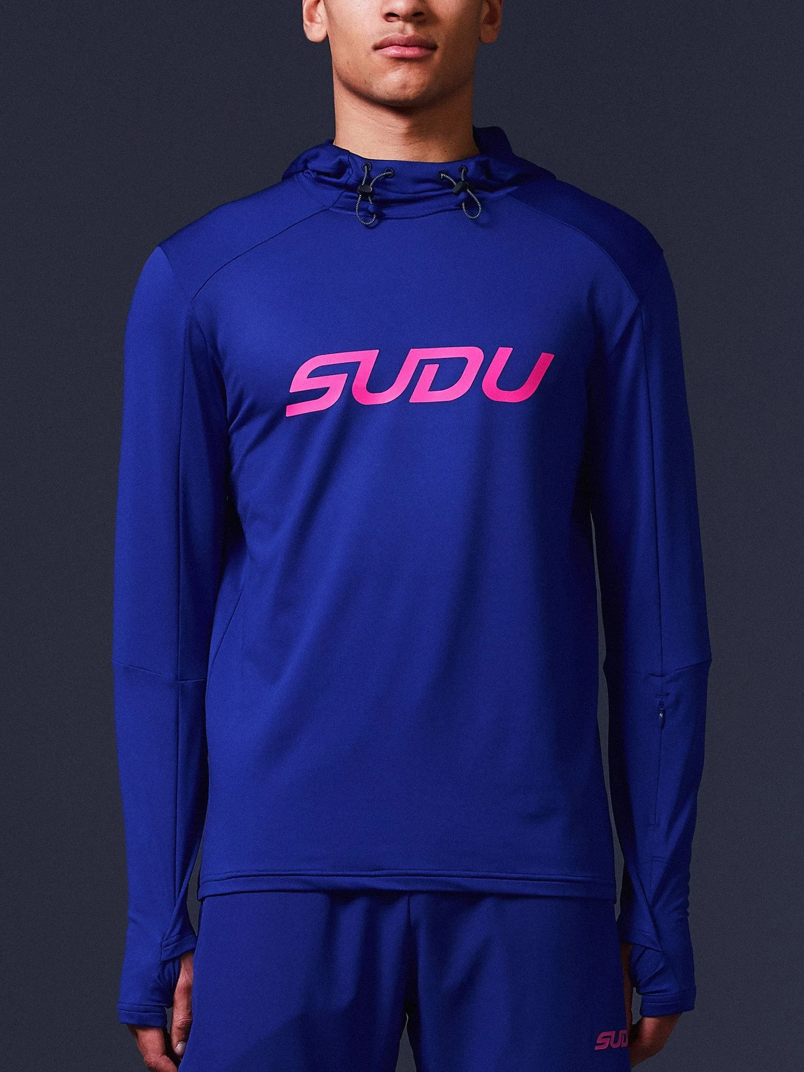 SRH 01 Run Hoodie - Dark Blue/Pink