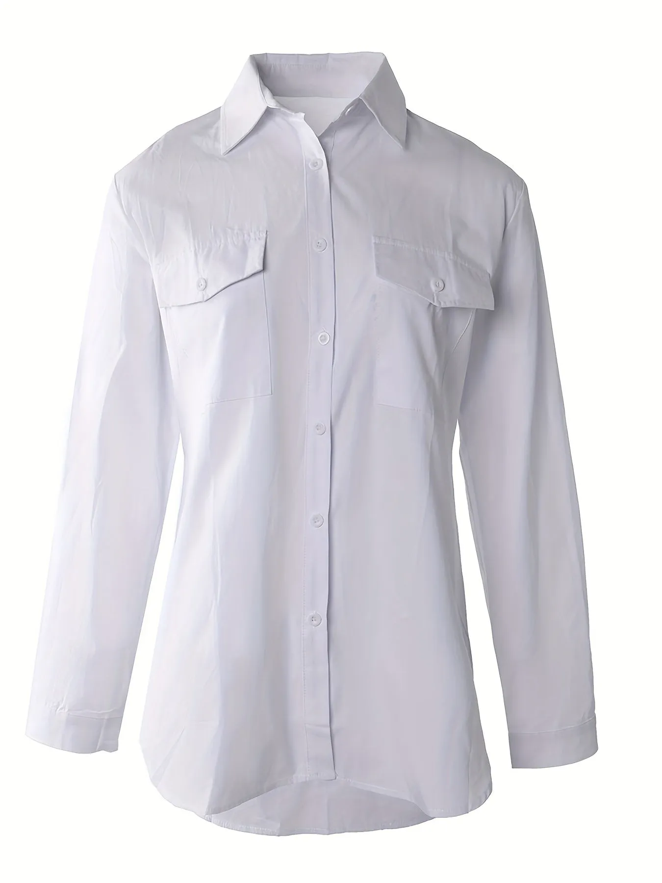 Stylish Womens Button Front Office Shirt  Classic Sophistication