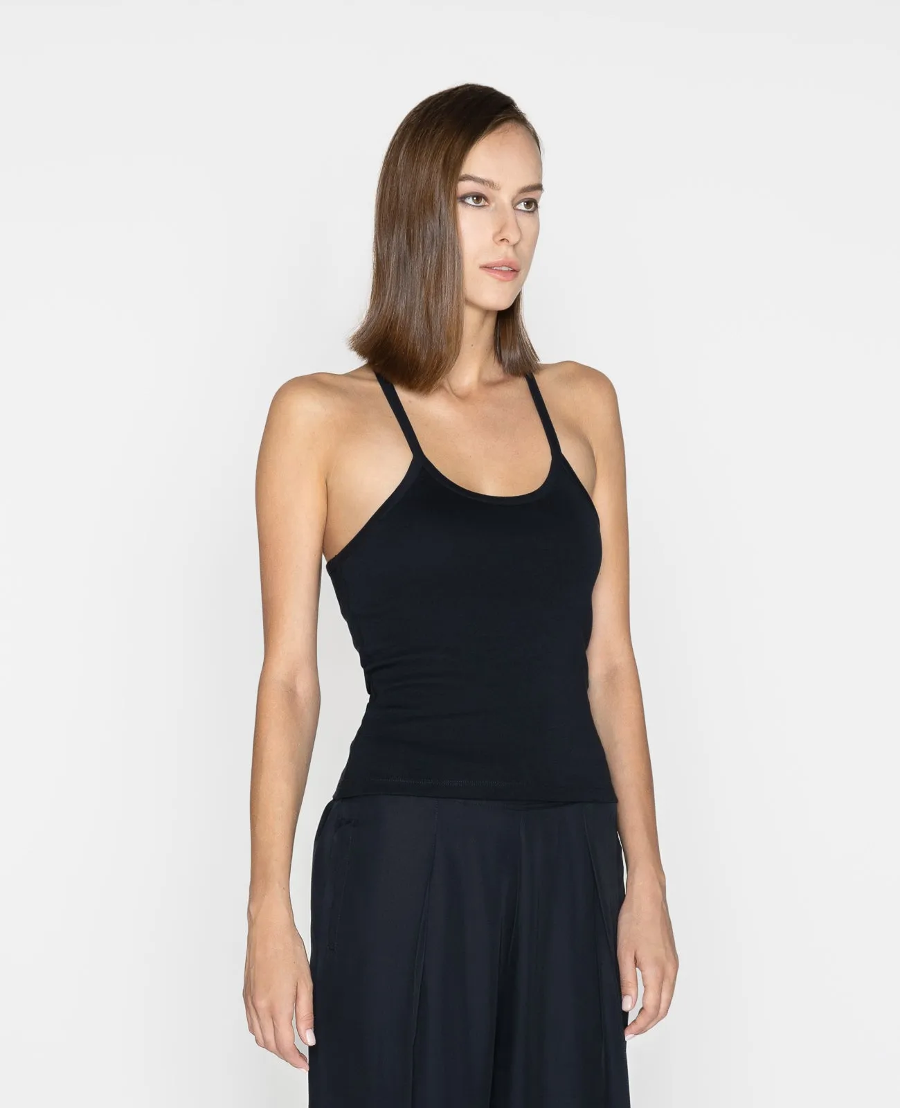 Supima 2-way Halter Ribbed Tank