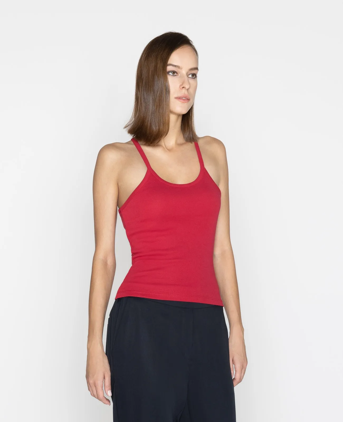 Supima 2-way Halter Ribbed Tank