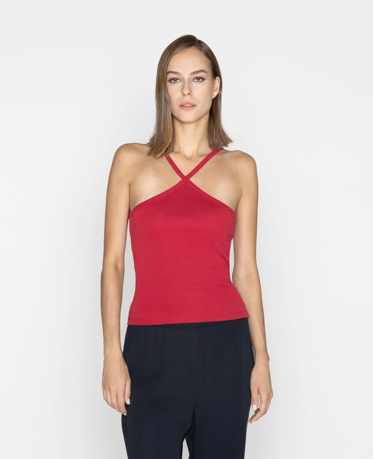 Supima 2-way Halter Ribbed Tank