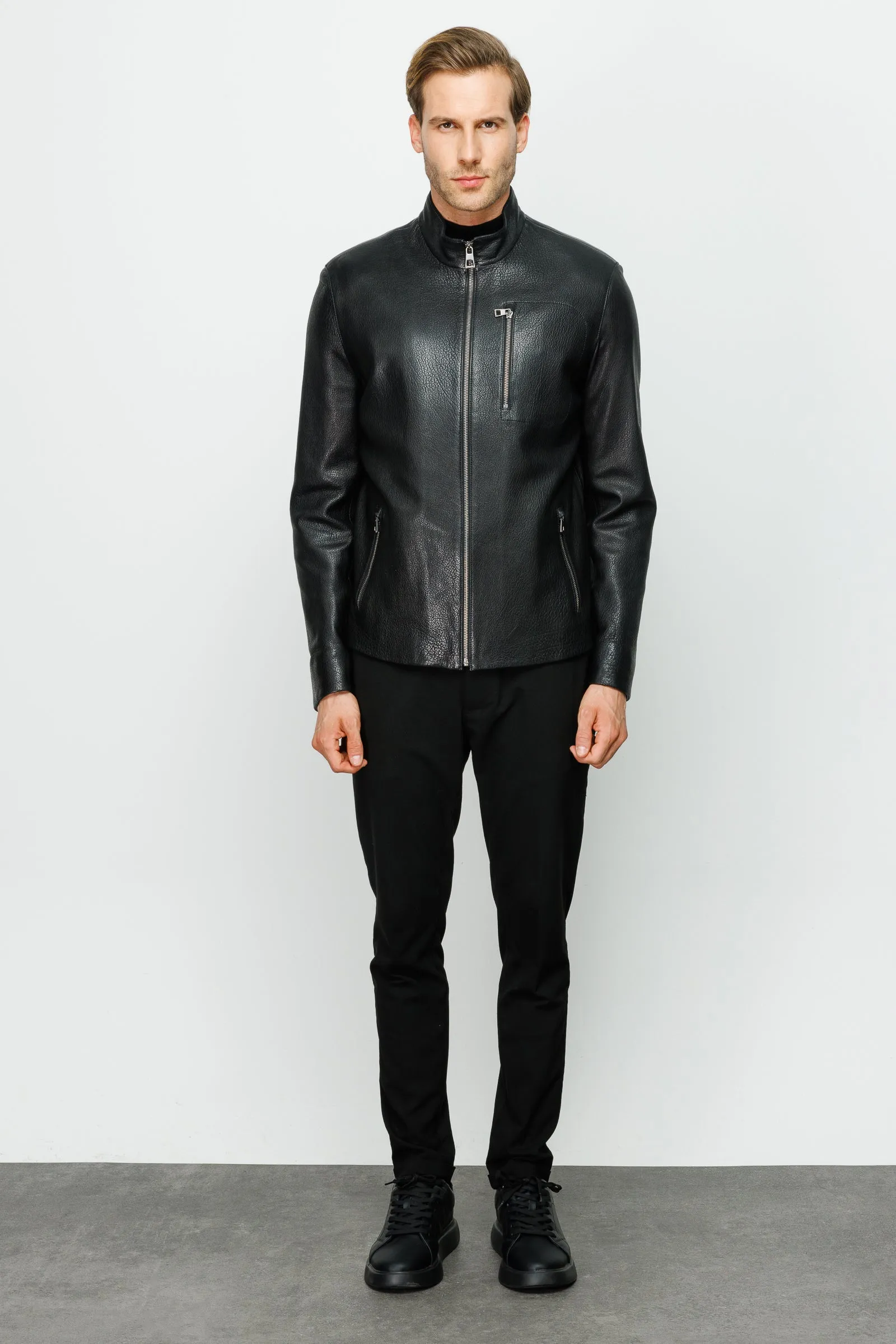 The Blanchard Black Leather Men Jacket