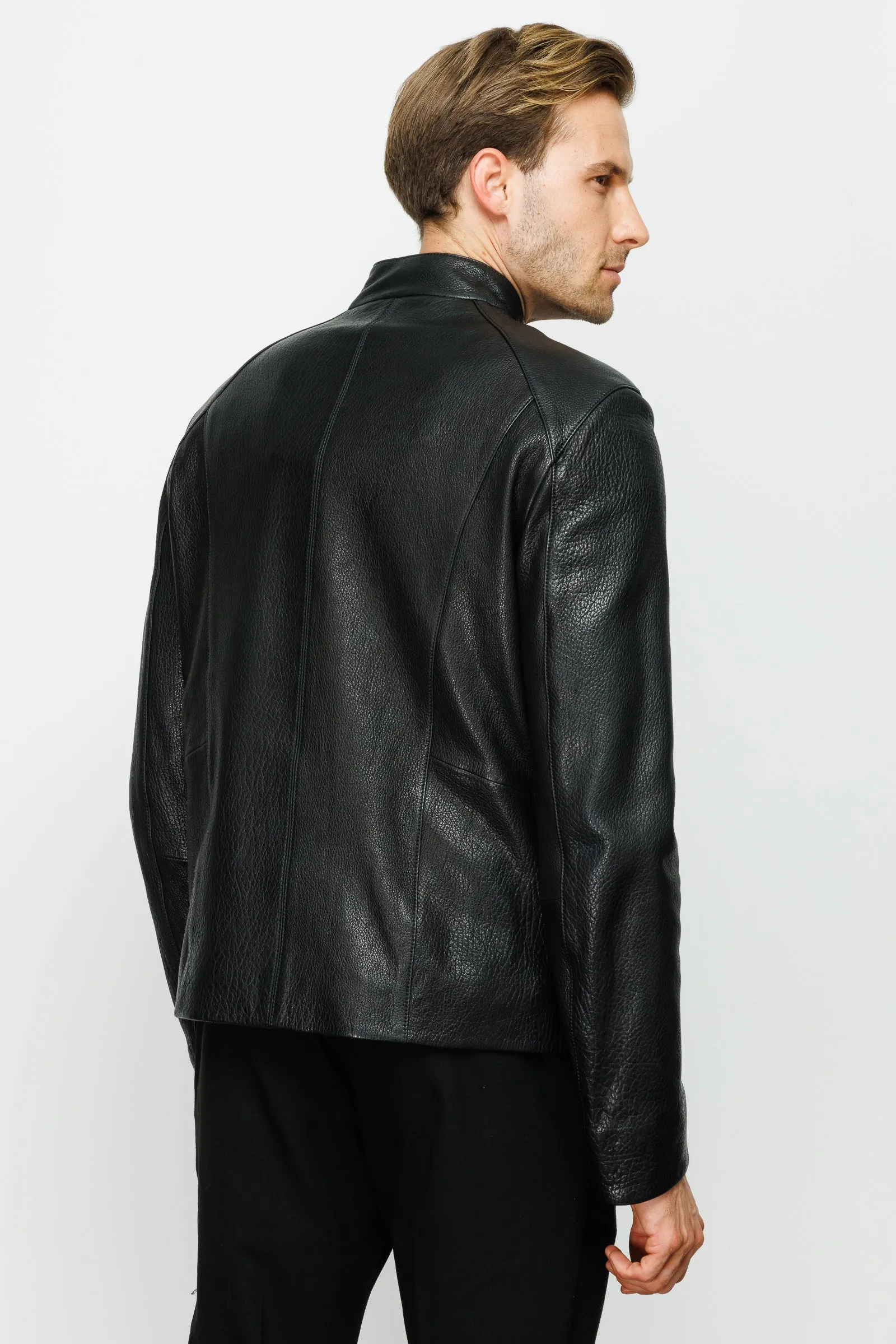 The Blanchard Black Leather Men Jacket