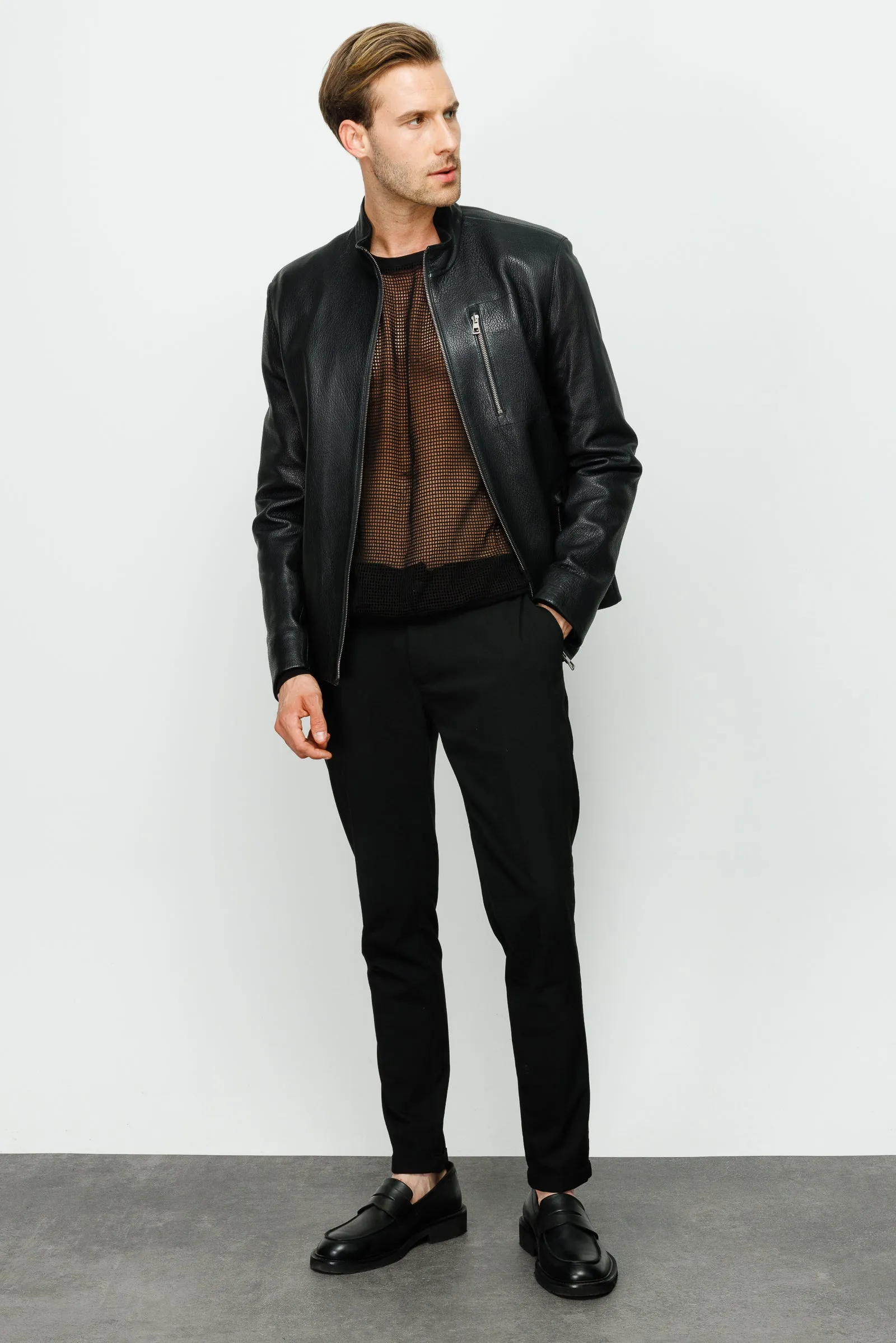 The Blanchard Black Leather Men Jacket